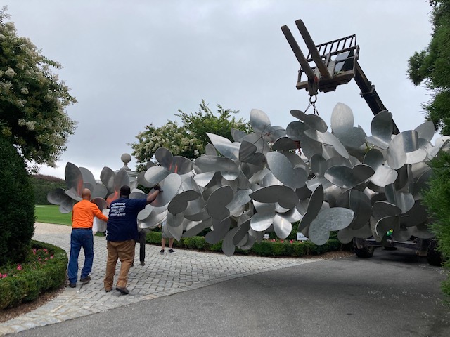 Pedowitz Machinery Movers Long Island Fine Art Trucking & Rigging East Hampton Statue Public Installation y