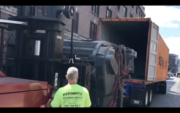 Pedowitz Machinery Movers NYC Trucking Rigging Industrial Printer for Export Brooklyn NY c