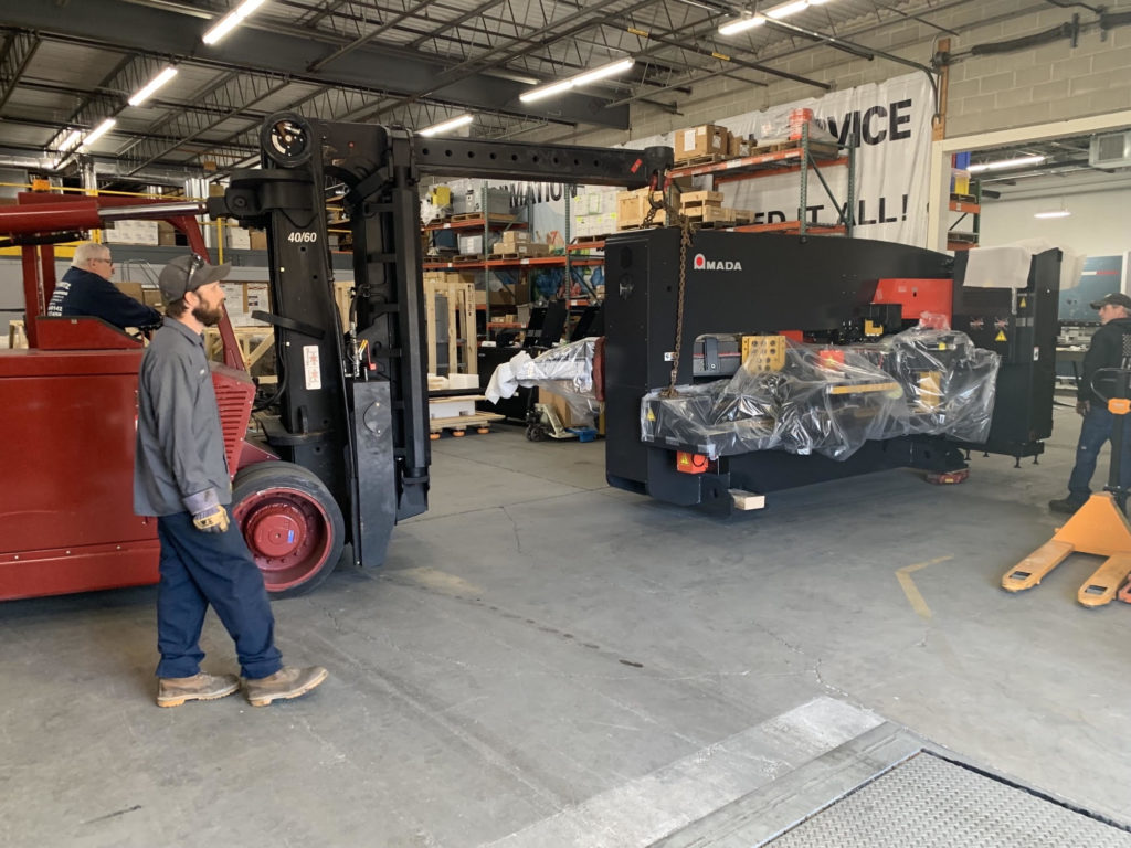 Pedowitz Machinery Movers NYC Trucking Services Company Crane Rigging AMADA Turret Punch Press 2