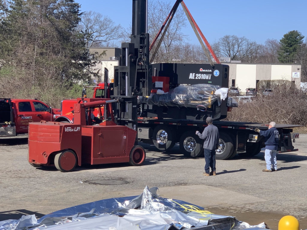 Pedowitz Machinery Movers NYC Trucking Services Company Crane Rigging AMADA Turret Punch Press 3