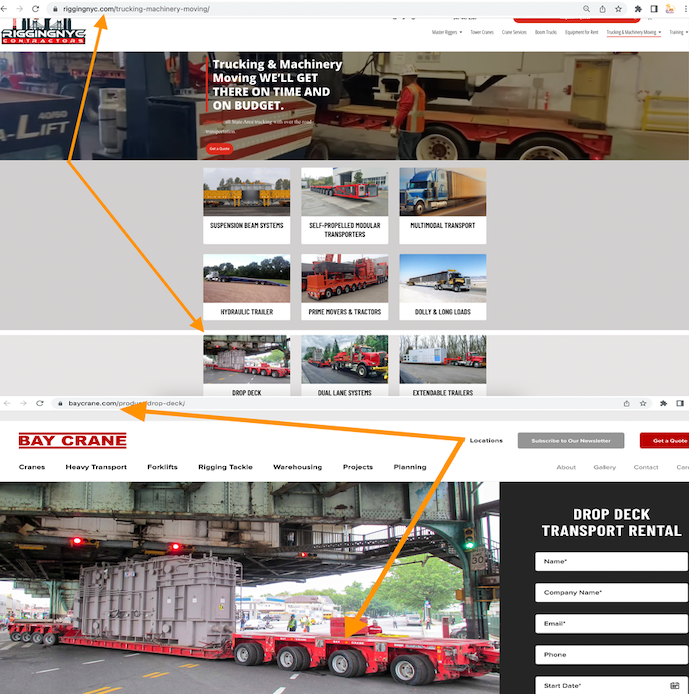 RiggingNYC or Pedowitz Machinery Movers Trucking Company NYC e bay crane